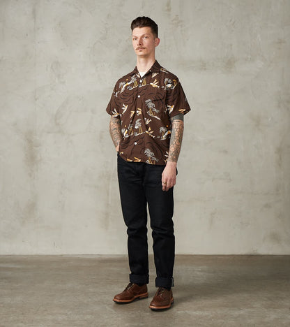 Freenote Cloth Dean Double Pocket Camp - Hoffman Rayon Poplin - Brown …