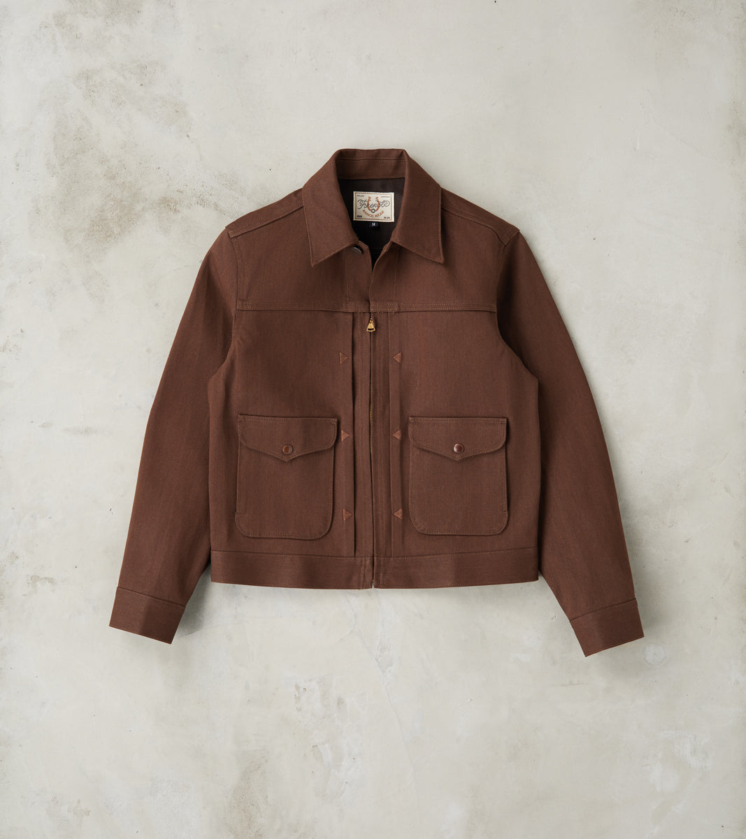 Freenote Cloth Faro Jacket - 15oz Japanese Denim - Brown