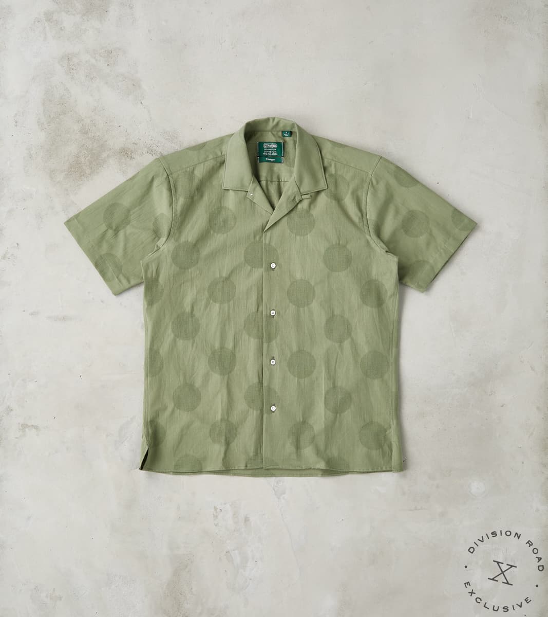 Gitman Vintage Japanese Jacquard Dobby Dot Camp - Olive