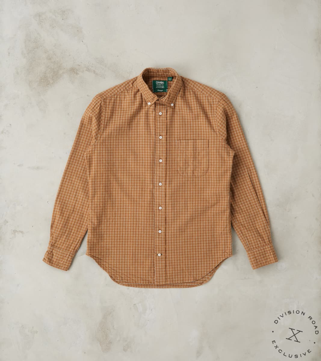 Gitman Vintage x Division Road Shuttle Notes® Brushed Twill Mini-Check - Camel