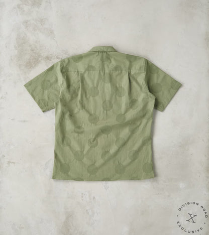 Japanese Jacquard Dobby Dot Camp - Olive