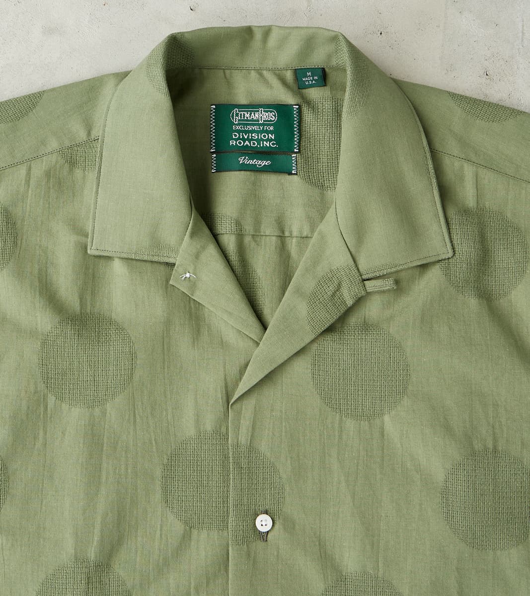 Japanese Jacquard Dobby Dot Camp - Olive