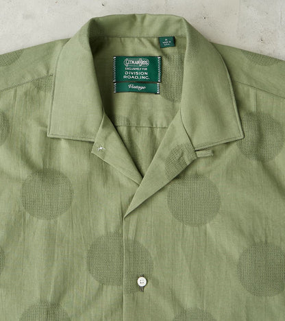 Japanese Jacquard Dobby Dot Camp - Olive