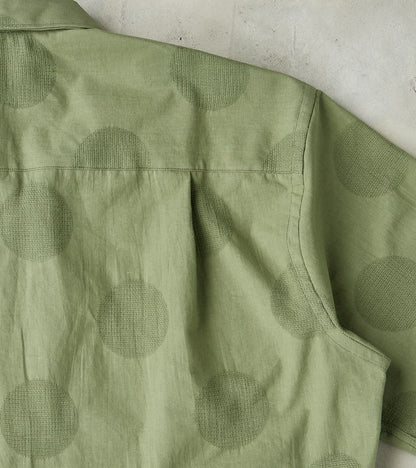 Japanese Jacquard Dobby Dot Camp - Olive