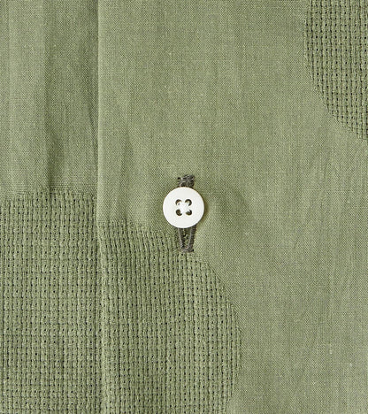Japanese Jacquard Dobby Dot Camp - Olive