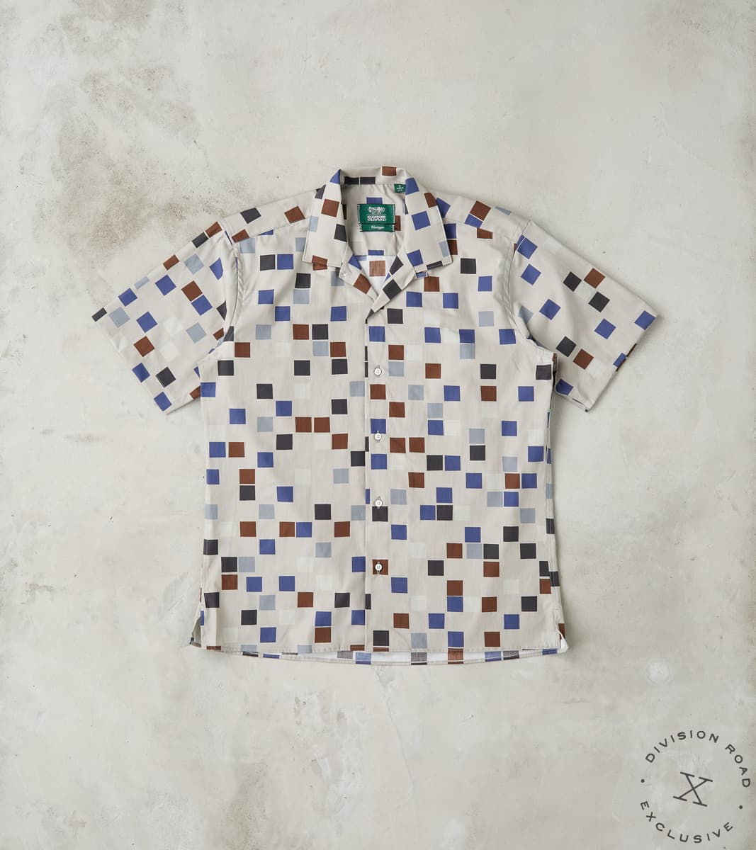 Gitman Vintage x Alexander Girard Grey Small Squares Camp