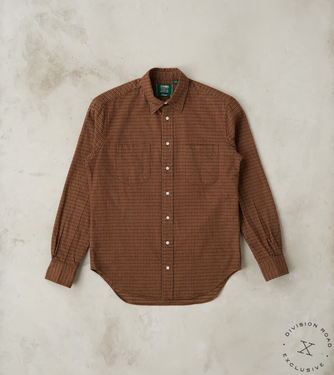Gitman Vintage x Division Road Shuttle Notes® Brushed Twill Mini-Plaid Camper - O…