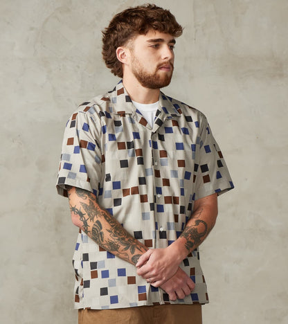 Gitman Vintage x Alexander Girard Grey Small Squares Camp