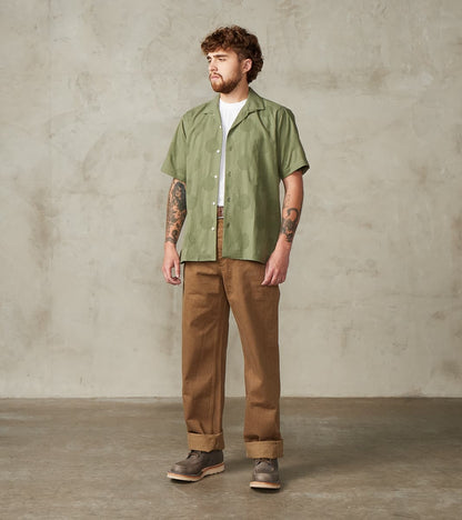 Japanese Jacquard Dobby Dot Camp - Olive
