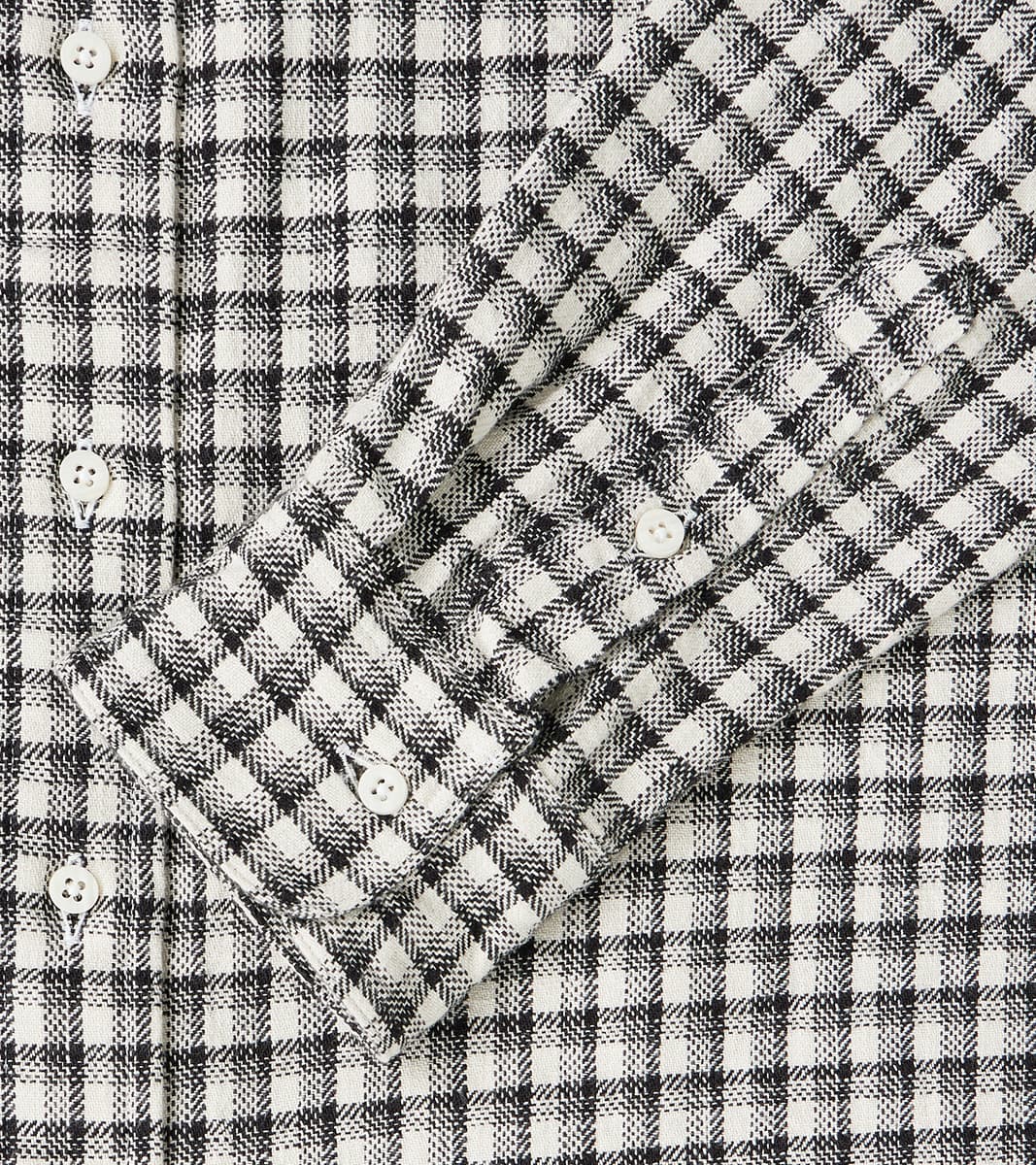 Japanese Old Slub Checked Twill - Grey