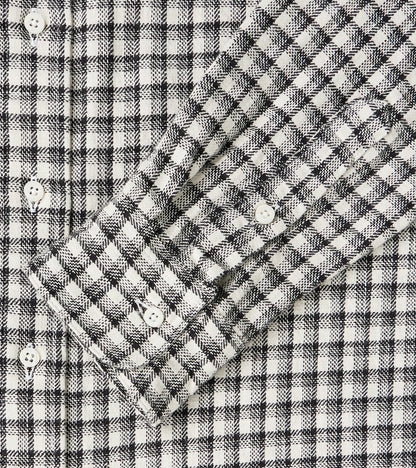 Japanese Old Slub Checked Twill - Grey
