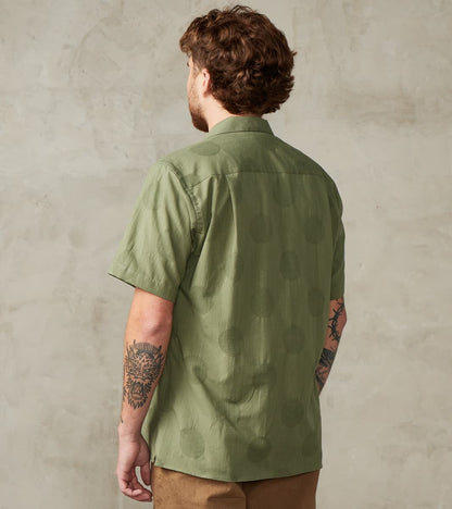 Japanese Jacquard Dobby Dot Camp - Olive