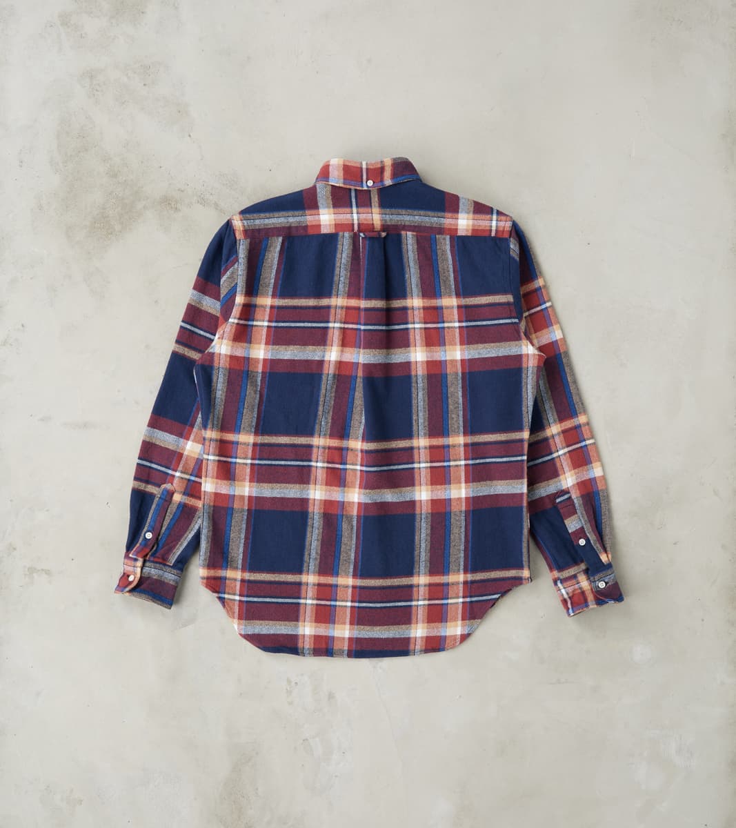 Brushed Winter Madras Check Flannel - Navy & Brick
