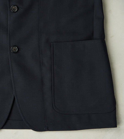 Simple Jacket- Marling & Evans® British Wool Hopsack - Navy