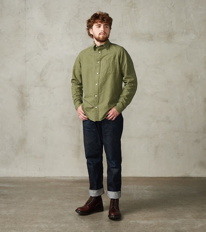 Heimat Textil Artist Shirt - Garment Dyed Cotton Hemp - Military Green