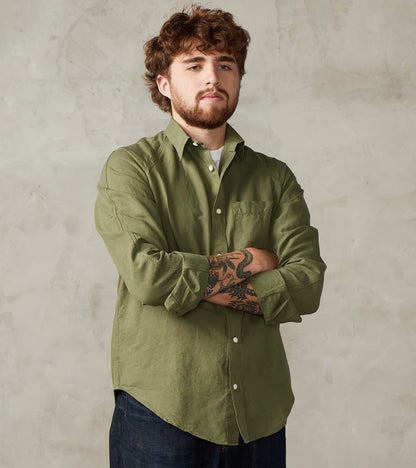 Artist Shirt - Garment Dyed Cotton Hemp - Military Green