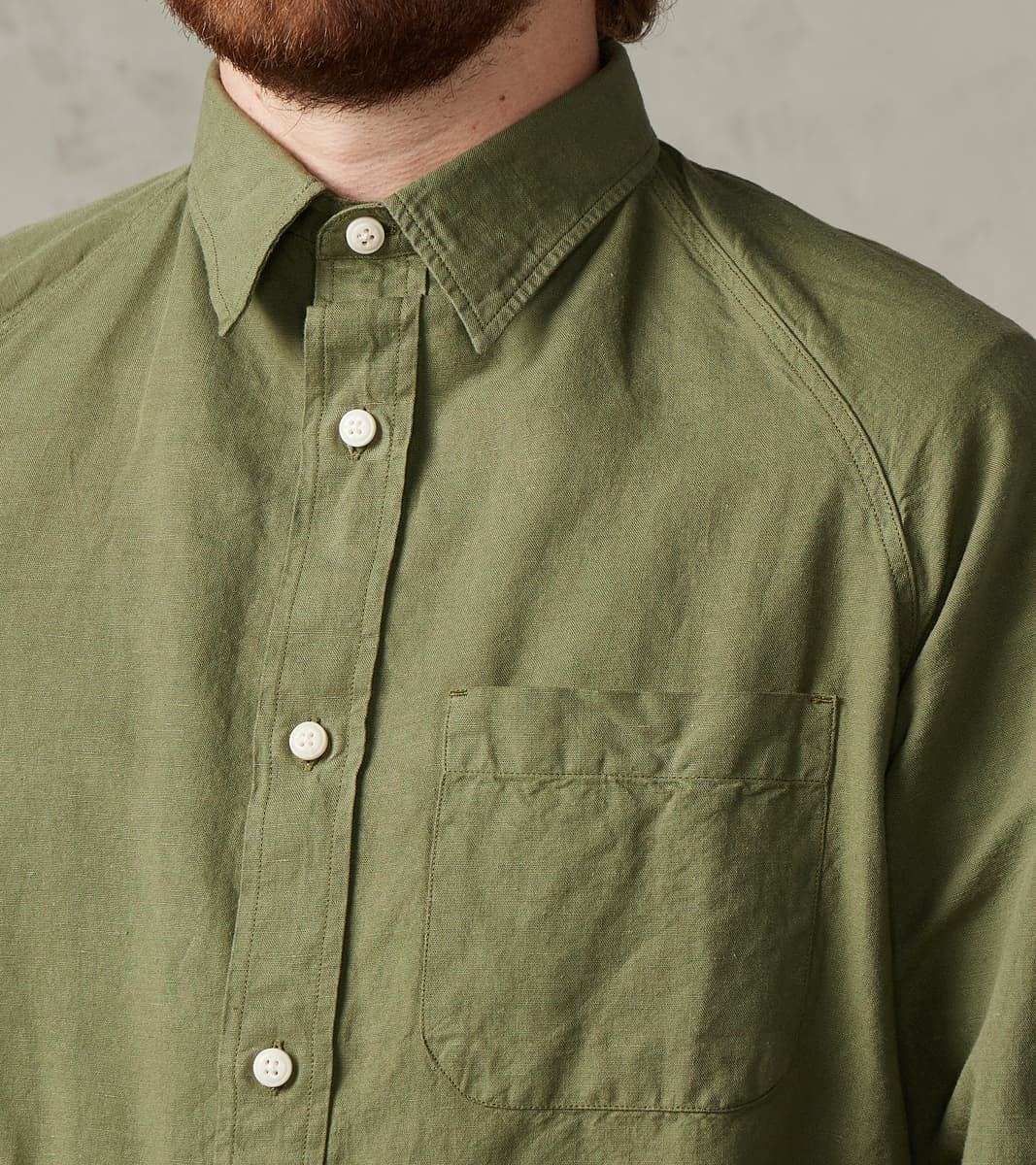 Artist Shirt - Garment Dyed Cotton Hemp - Military Green