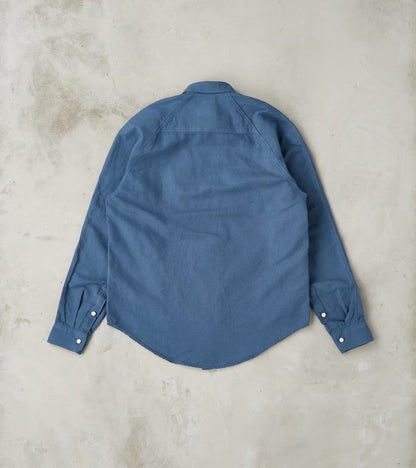 Arbeitshemd Work Shirt - Garment Dyed Cotton Hemp - Trail Blue