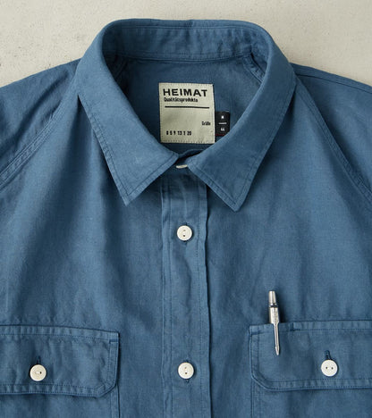 Arbeitshemd Work Shirt - Garment Dyed Cotton Hemp - Trail Blue