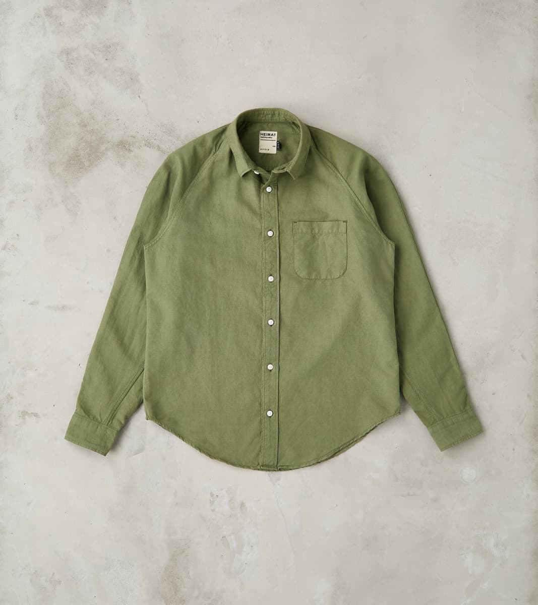 Heimat Textil Artist Shirt - Garment Dyed Cotton Hemp - Military Green