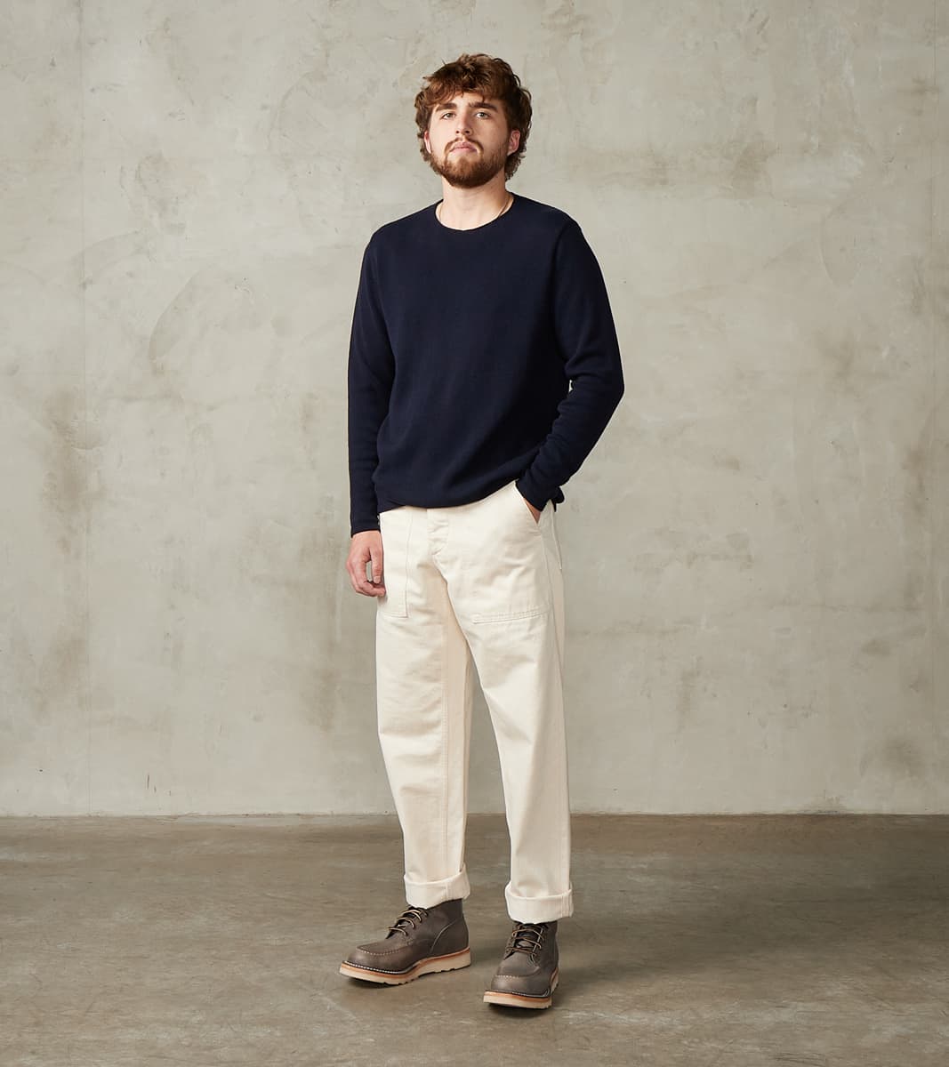 Harbour Cotton Linen Sweater - Ink