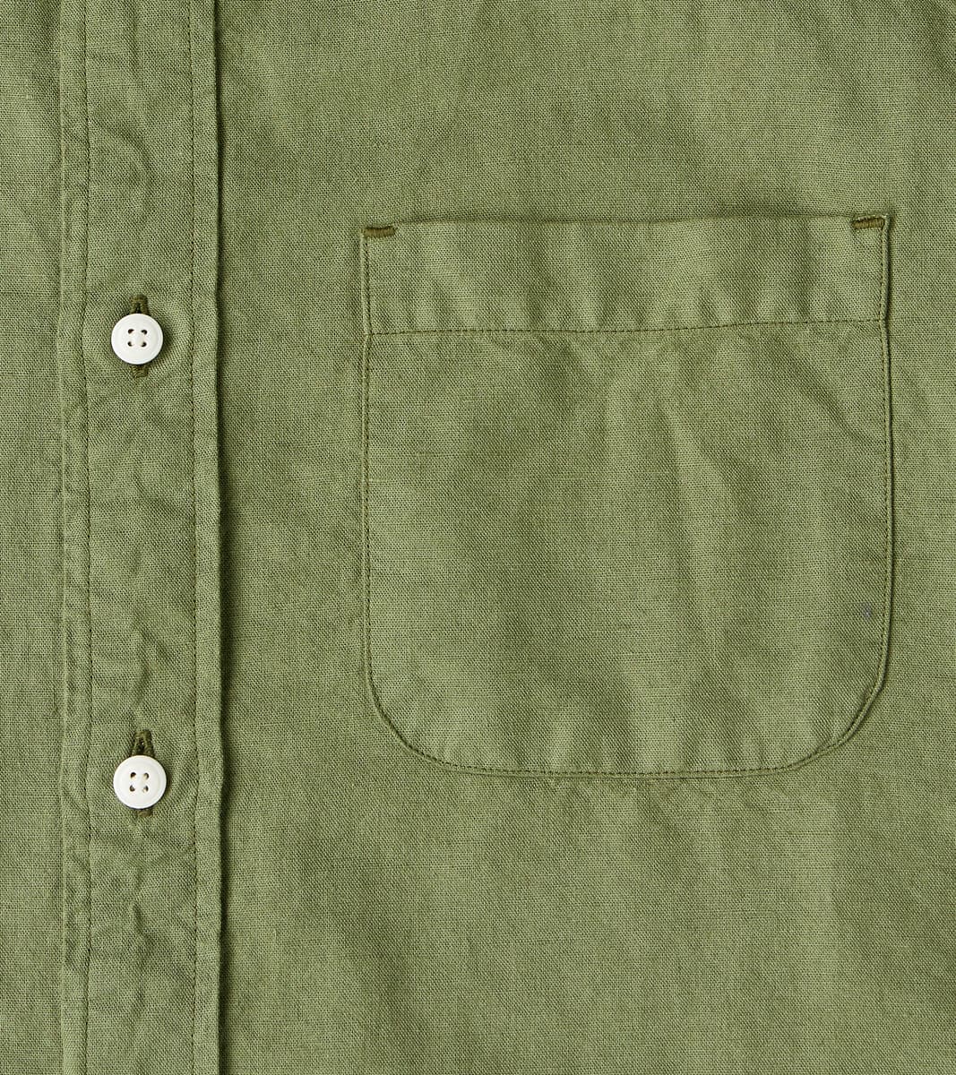 Artist Shirt - Garment Dyed Cotton Hemp - Military Green