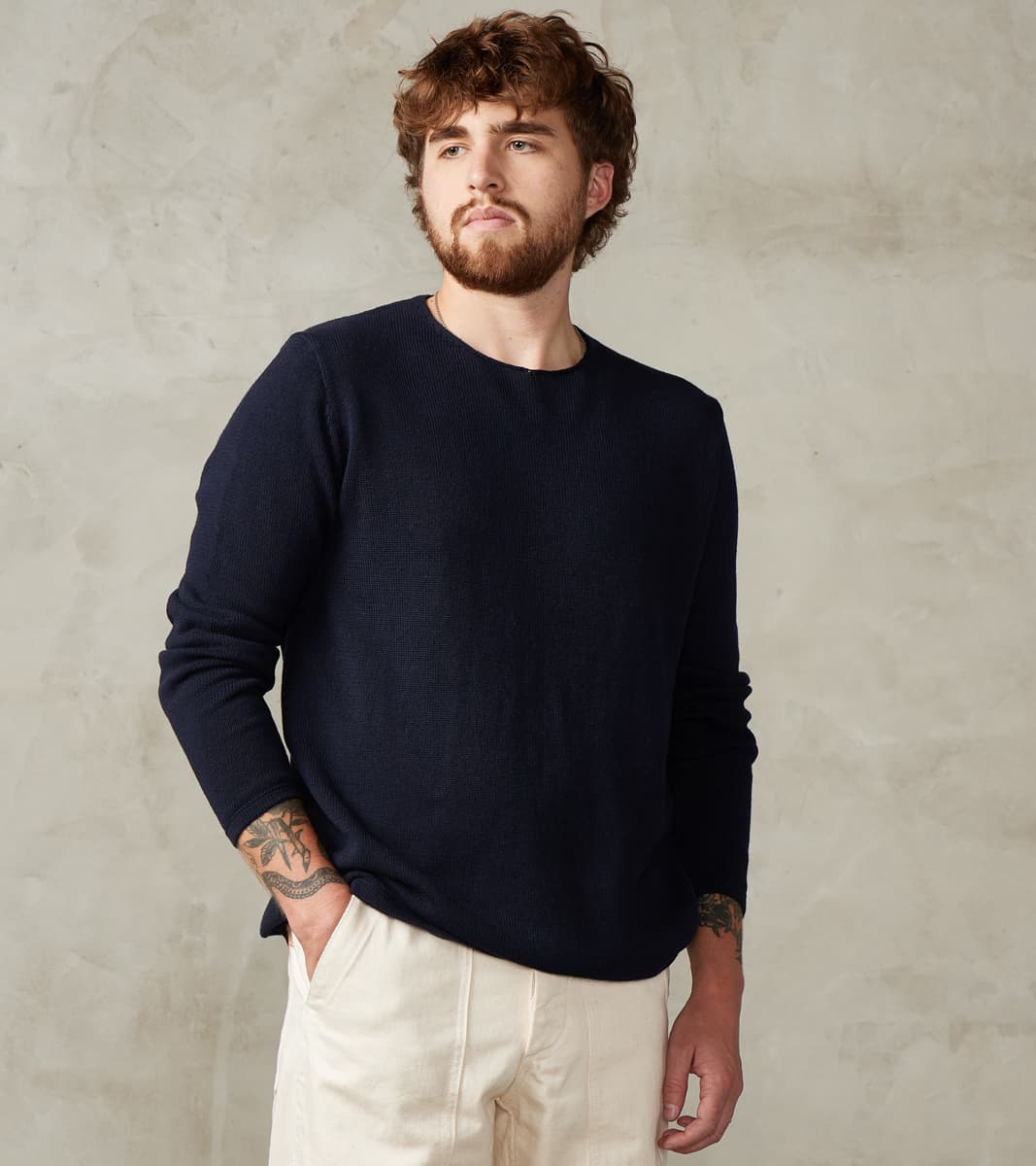 Heimat Textil Harbour Cotton Linen Sweater - Ink