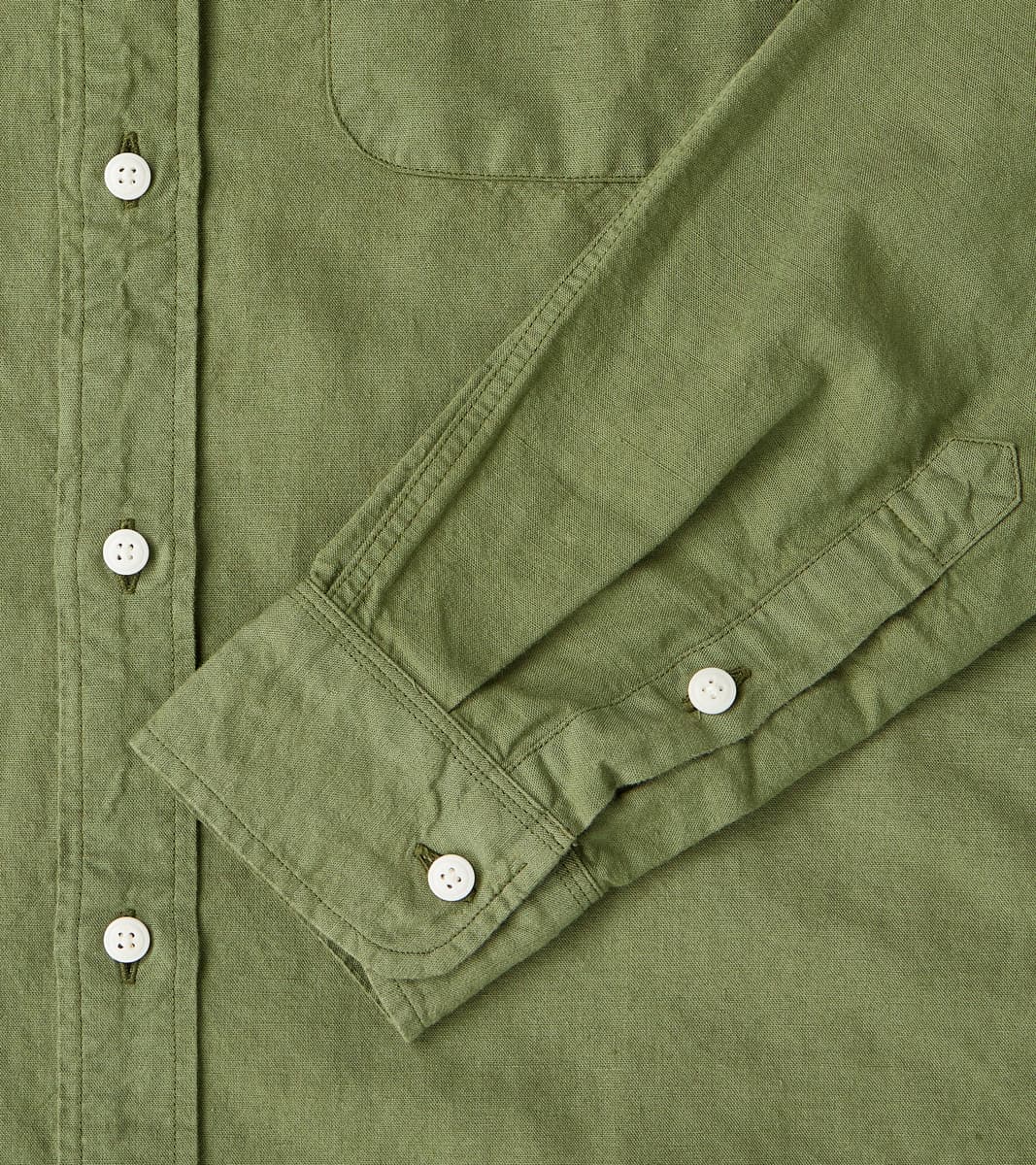 Artist Shirt - Garment Dyed Cotton Hemp - Military Green