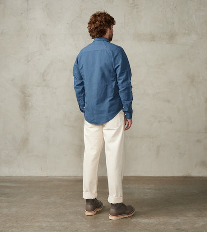 Arbeitshemd Work Shirt - Garment Dyed Cotton Hemp - Trail Blue