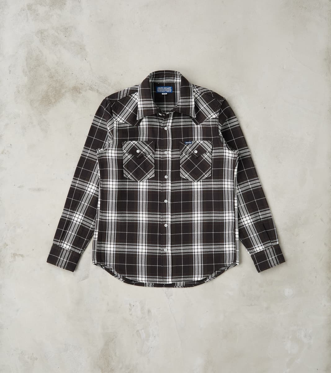 Iron Heart 439-BLK - Western - 9oz Selvedge Flannel Black Check
