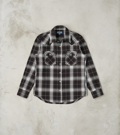 Iron Heart 439-BLK - Western - 9oz Selvedge Flannel Black Check