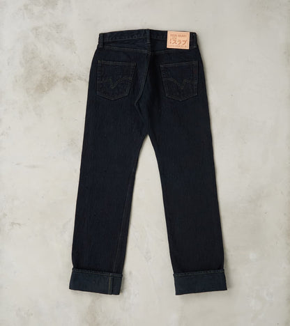 634S-SLBOD - Straight - 16oz Slubby Selvedge Indigo Overdyed Black