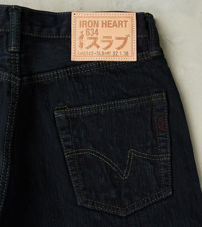 634S-SLBOD - Straight - 16oz Slubby Selvedge Indigo Overdyed Black