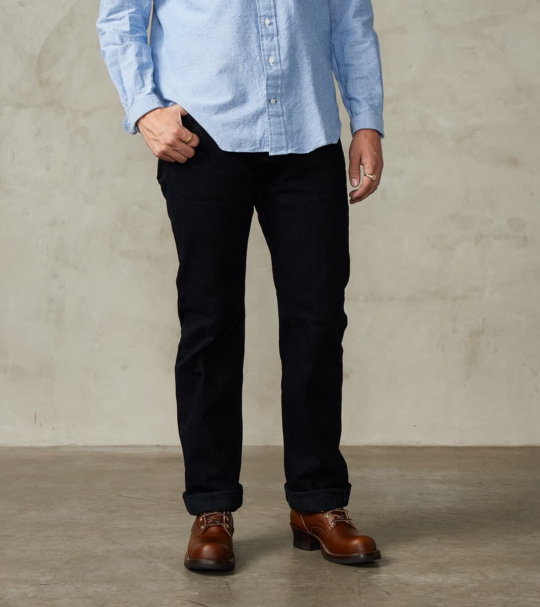 Iron Heart 634S-SLBOD - Straight - 16oz Slubby Selvedge Indigo Overdye…