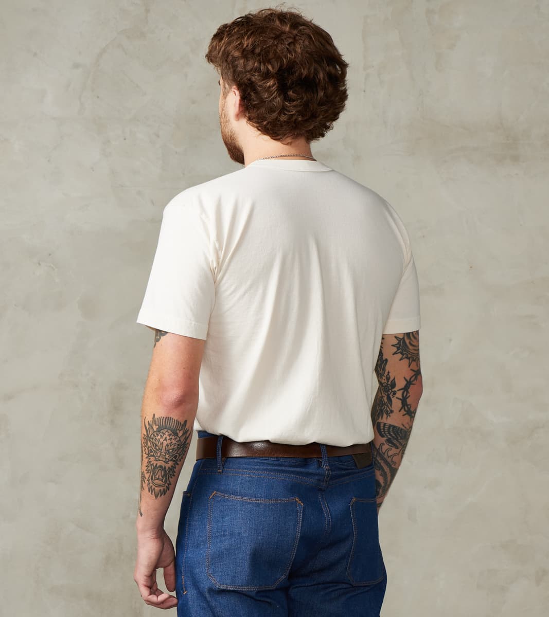 UTIL-NPDYE-REED - UTILITEES Crew Neck T-Shirt - 5.5oz Loopwheel Natural Reed Pigment Dyed