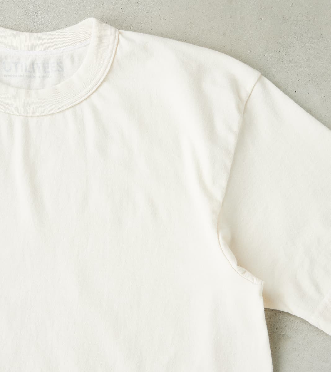 UTIL-NPDYE-REED - UTILITEES Crew Neck T-Shirt - 5.5oz Loopwheel Natural Reed Pigment Dyed