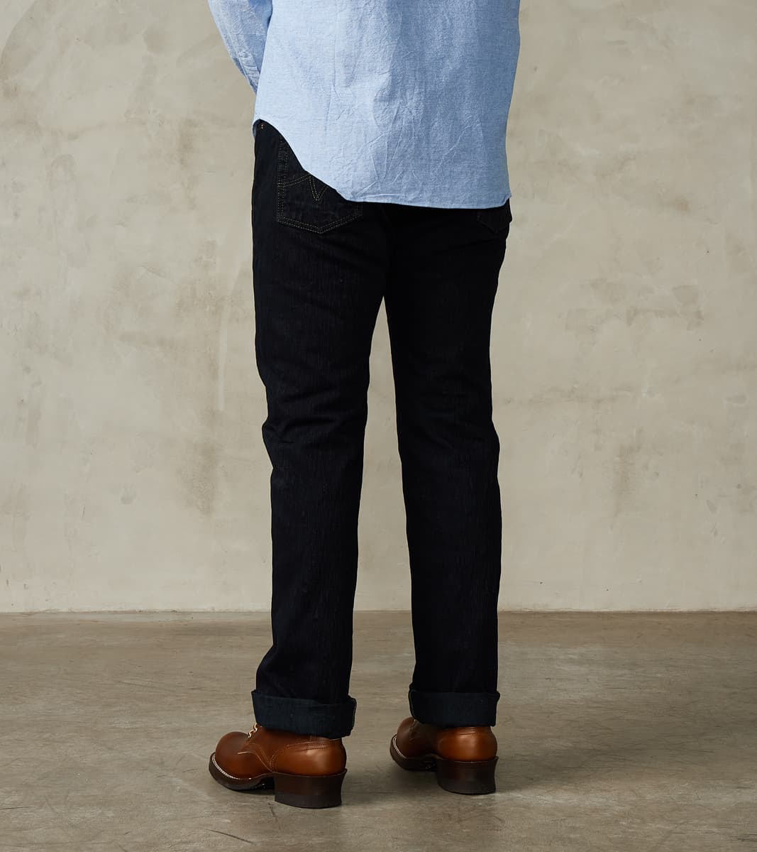 634S-SLBOD - Straight - 16oz Slubby Selvedge Indigo Overdyed Black