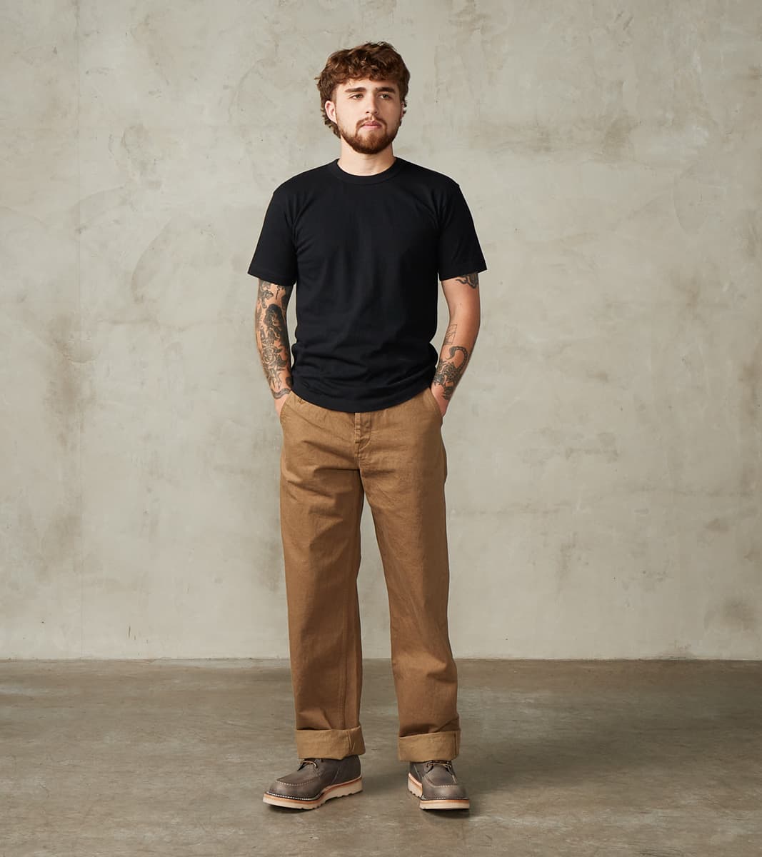 Iron Heart UTIL-BLK - UTILITEES Crew Neck T-Shirt - 5.5oz Loopwheel Bl…