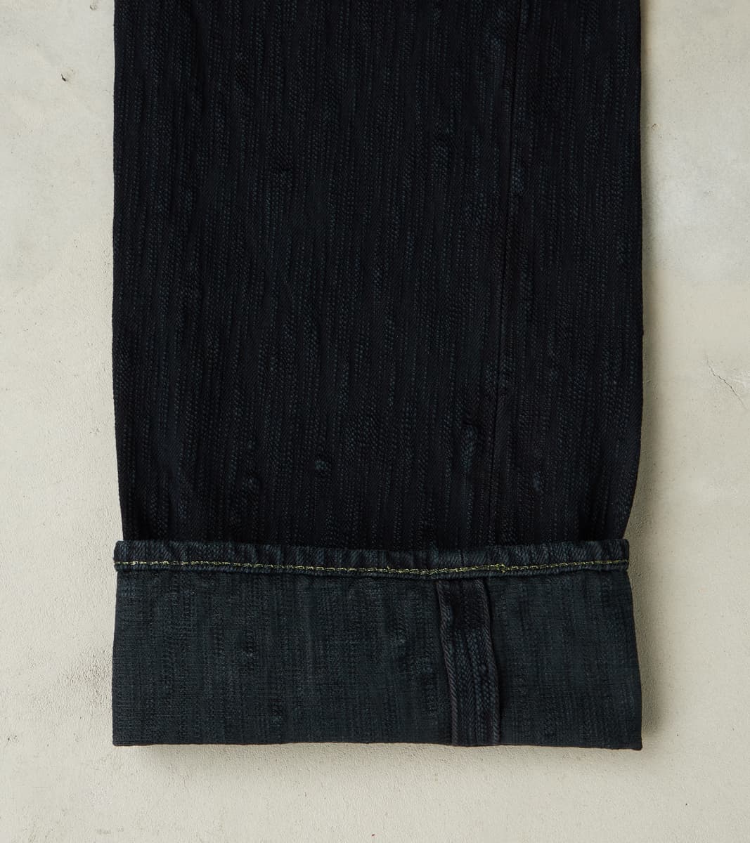 634S-SLBOD - Straight - 16oz Slubby Selvedge Indigo Overdyed Black