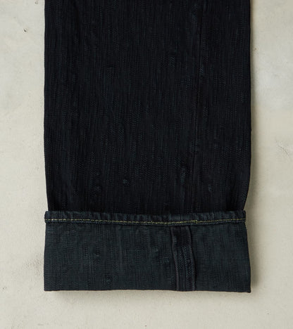 634S-SLBOD - Straight - 16oz Slubby Selvedge Indigo Overdyed Black