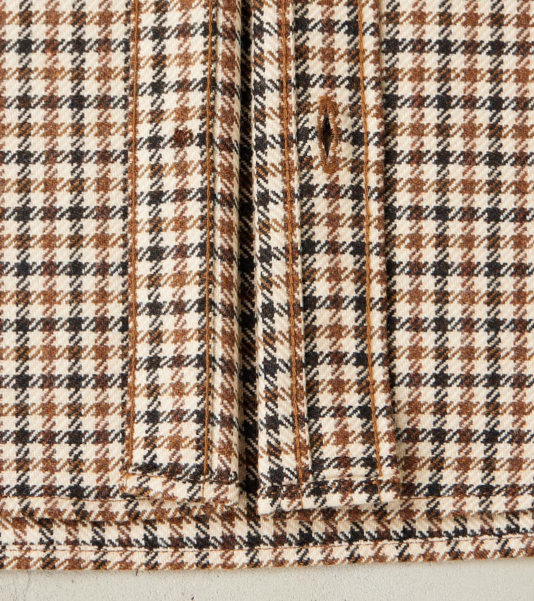 DR 434-BGC - CPO Shirt - Fox Brothers® Wool Saddle Brown Gun Club Twill Flannel