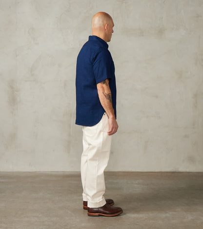 417-IND - Short Sleeved Work Shirt - 5oz Double Gauze Indigo Cloth