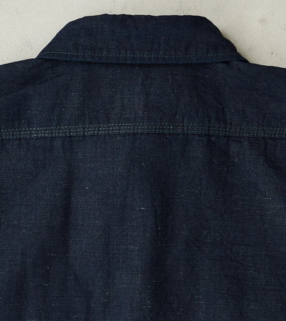 443-IND - Work Shirt - 7oz Indigo Cotton Linen Chambray