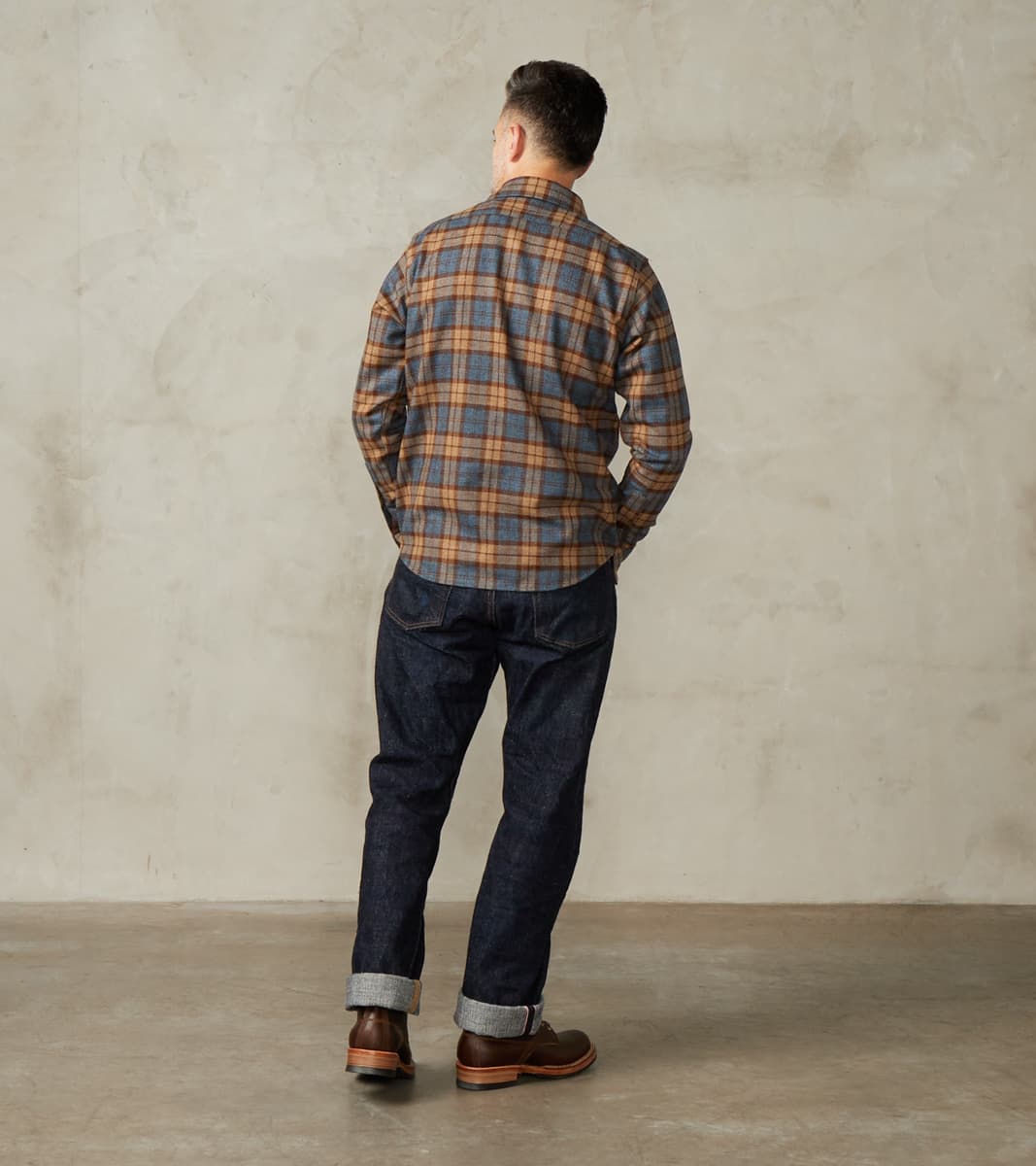 DR 434-TBC - CPO Shirt - Fox Brothers® Wool Tuscan Brown Check Twill Flannel