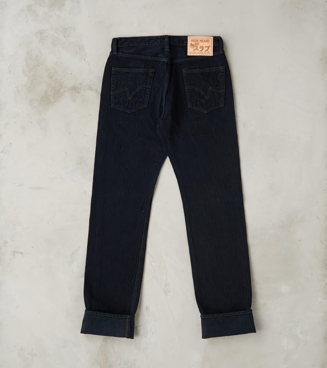 888S-SLBOD - High Rise Relaxed Tapered - 16oz Slubby Selvedge Indigo Overdyed Black