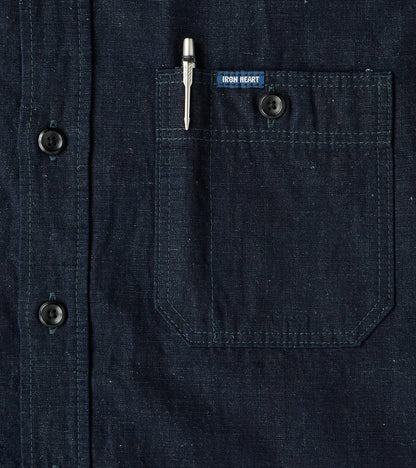 443-IND - Work Shirt - 7oz Indigo Cotton Linen Chambray