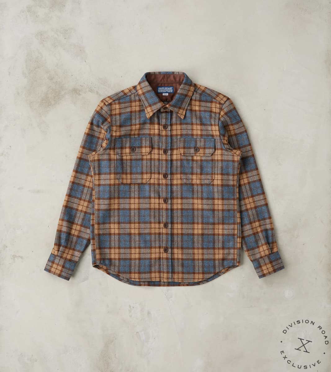 Iron Heart x Division Road 434-TBC - CPO Shirt - Fox Brothers® Wool Tu…