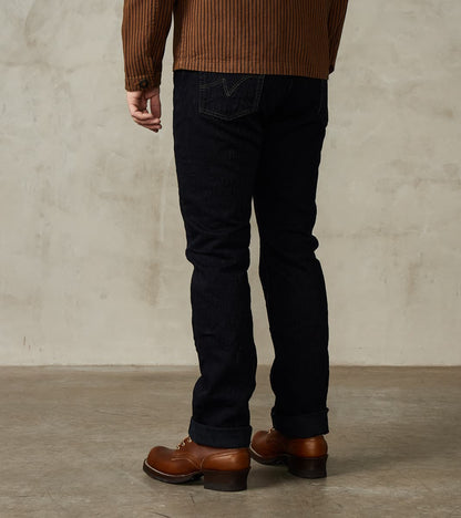 888S-SLBOD - High Rise Relaxed Tapered - 16oz Slubby Selvedge Indigo Overdyed Black