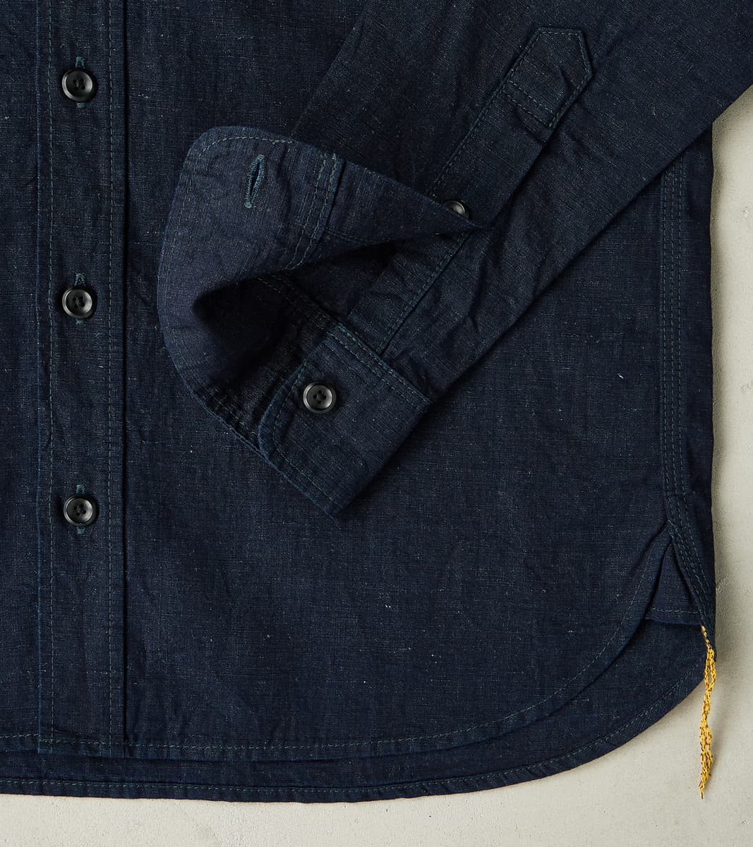 443-IND - Work Shirt - 7oz Indigo Cotton Linen Chambray
