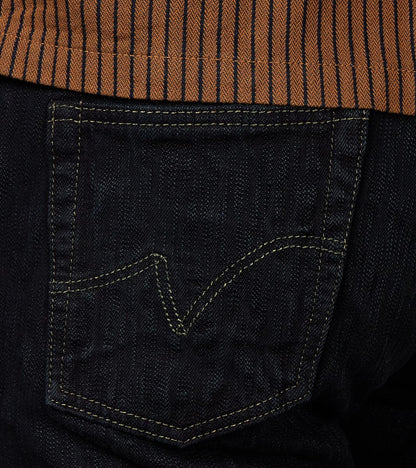 888S-SLBOD - High Rise Relaxed Tapered - 16oz Slubby Selvedge Indigo Overdyed Black